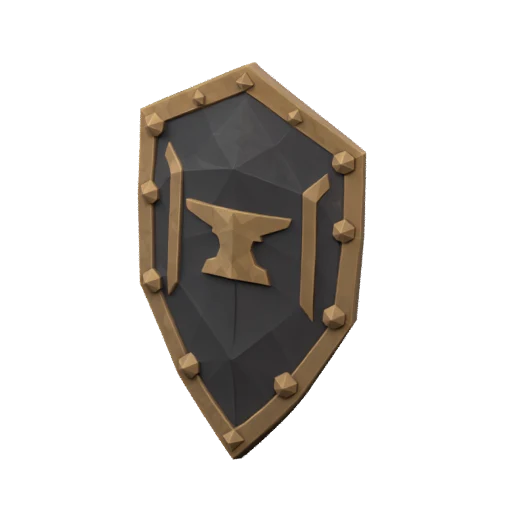 Studio render of Kilnward Forge Shield